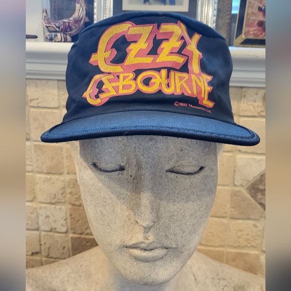 Diary Of a Madman Tour 1982 Ozzy Osbourne Painter Hat w/ Bats *Rare* - Picture 2 of 16